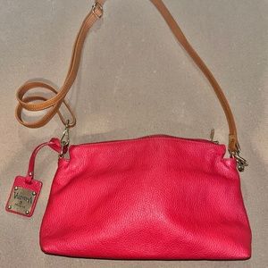 Red Valentina Pebble Leather Crossbody